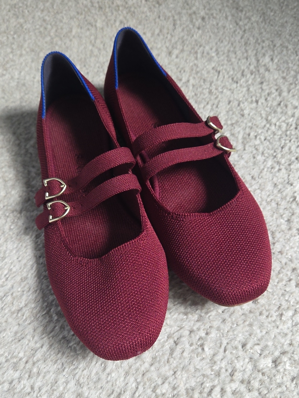 Rothy's Double Buckle Mary Jane In Cabernet, Size 6.5
